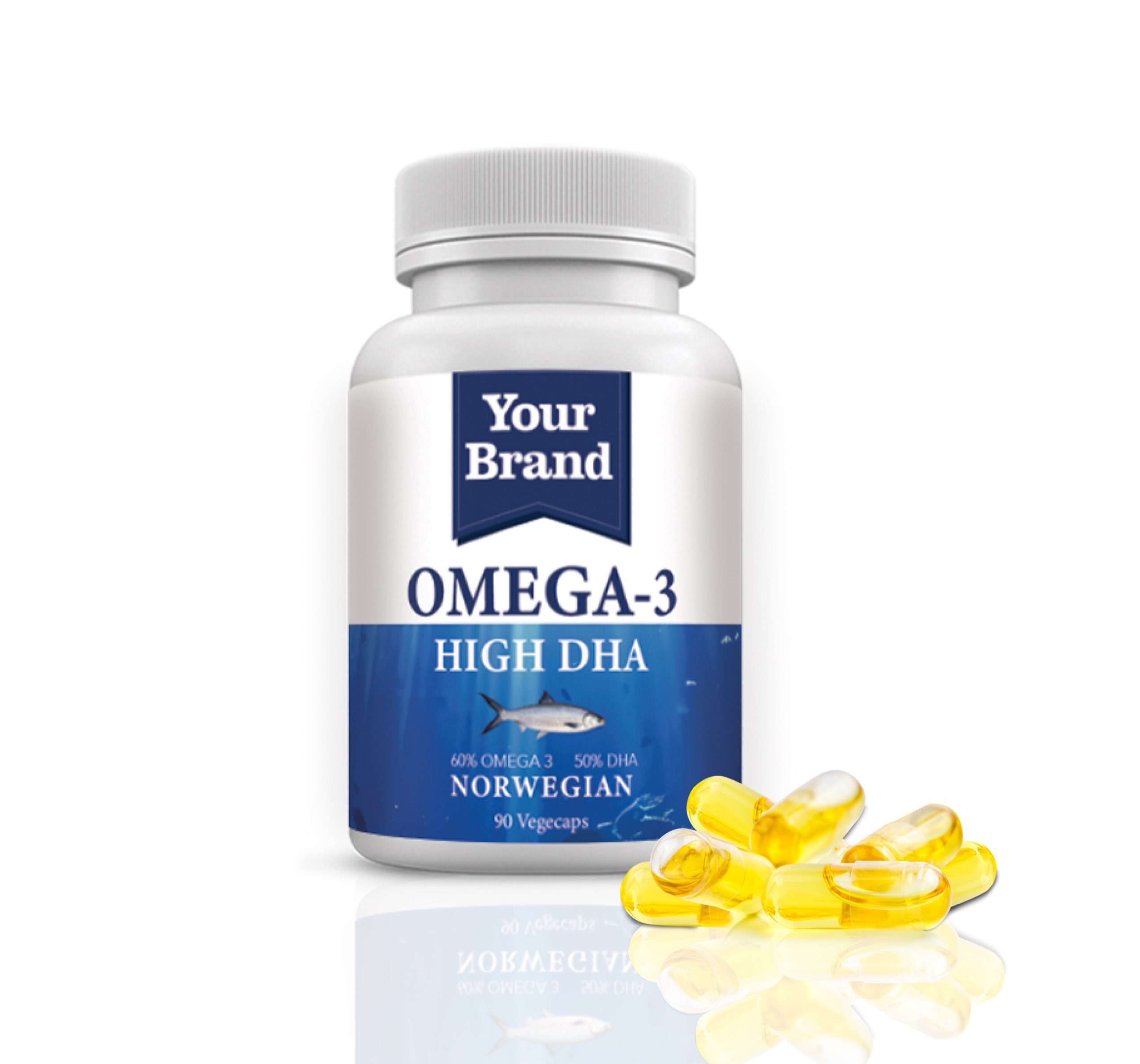Omega 3 Fish Oil High DHA (Bottle) - Health Supplement product by Edmark Industries, ISO certified OEM manufacturer Malaysia