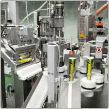 Automated production line machinery at Edmark Industries