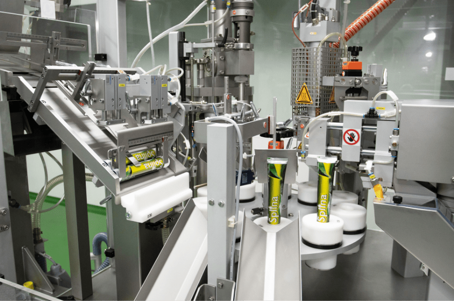 Automated production line machinery at Edmark Industries