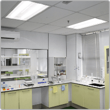 Quality control laboratory in the Edmark Industries laboratory block