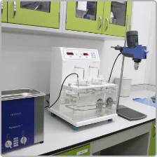 Sample preparation and testing equipment in the laboratory block