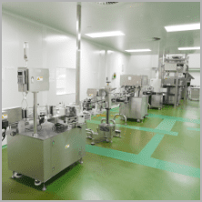 Cleanroom production hall for traditional herbal products at Edmark Industries