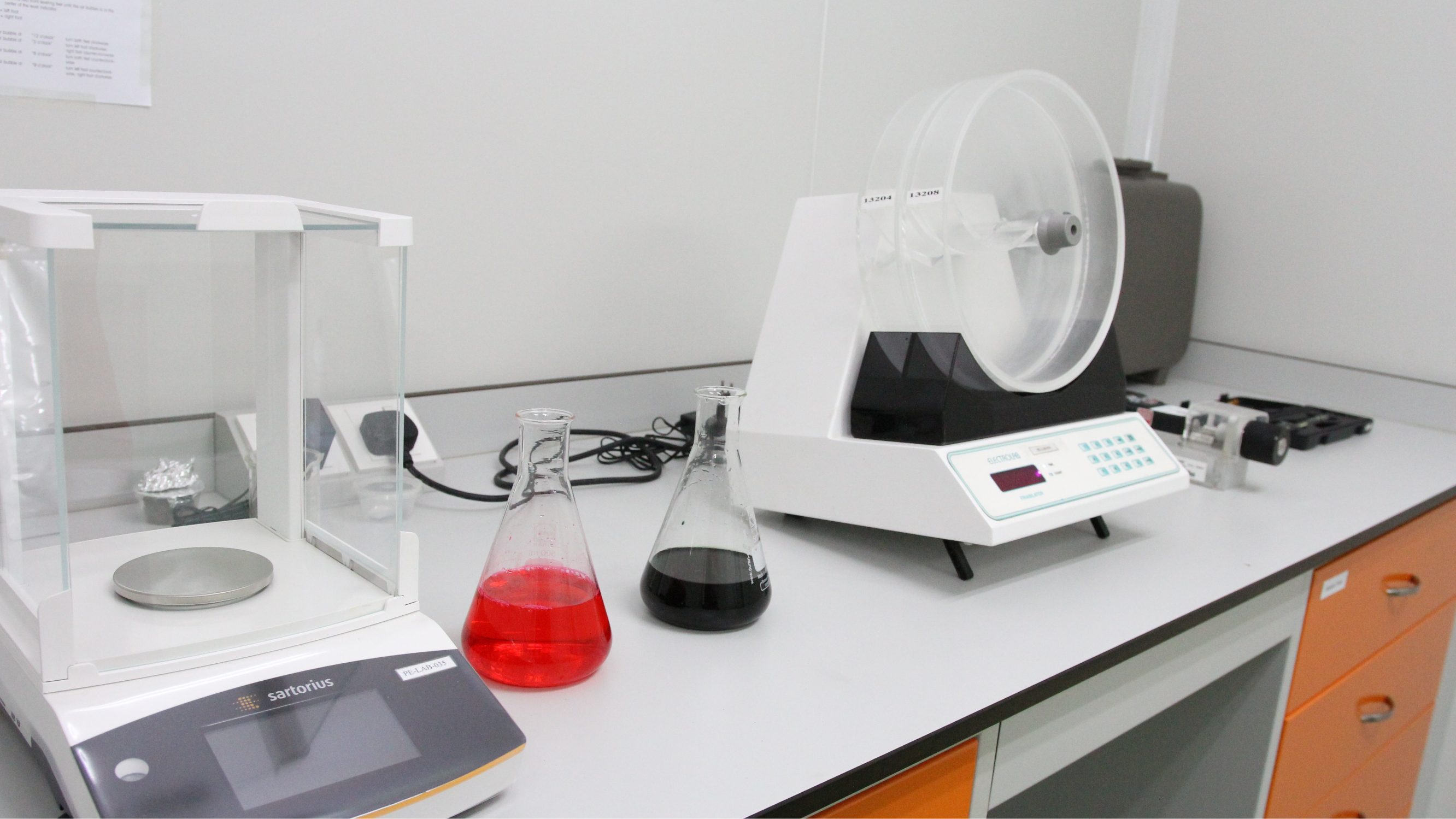 Analytical balance and precision weighing equipment in the laboratory