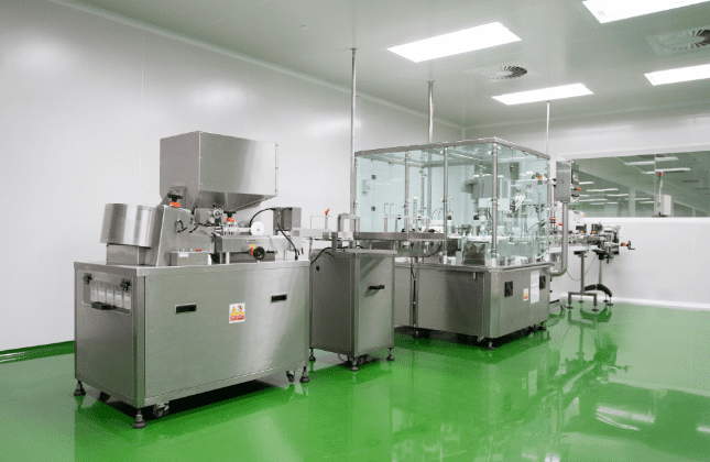 Stainless steel filling and packing machines in the cleanroom