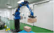 Robotic palletizing arm stacking packed cartons
