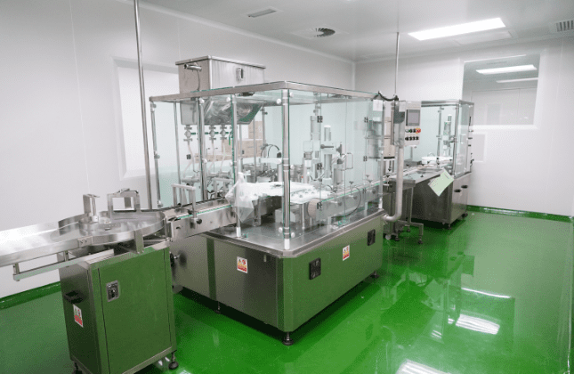 Automated filling and sealing machine on the personal care production line