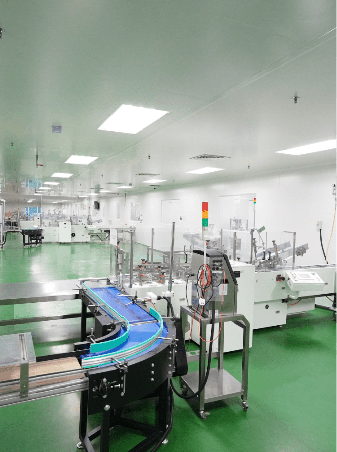 Packing hall with automated conveyor lines