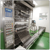 Control panel of the multi-lane sachet filling machine