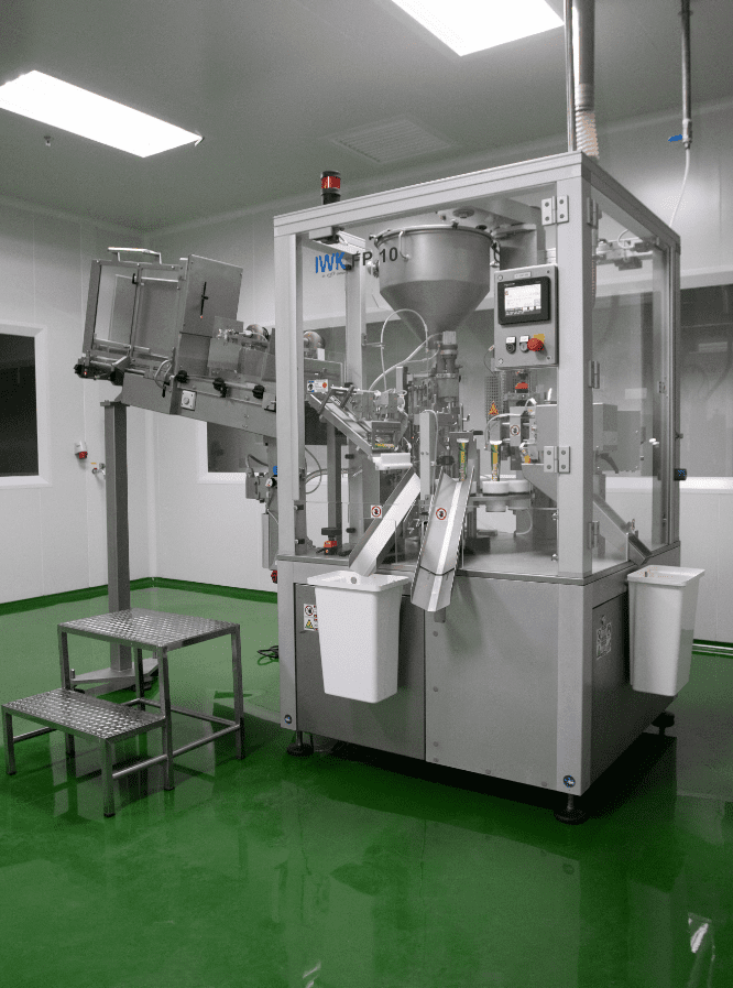 Stainless steel mixing vessel with access platform for personal care formulations
