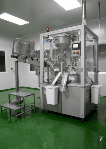 Stainless steel mixing vessel with access platform for personal care formulations