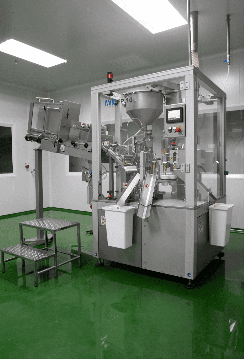 Stainless steel mixing vessel with access platform for personal care formulations