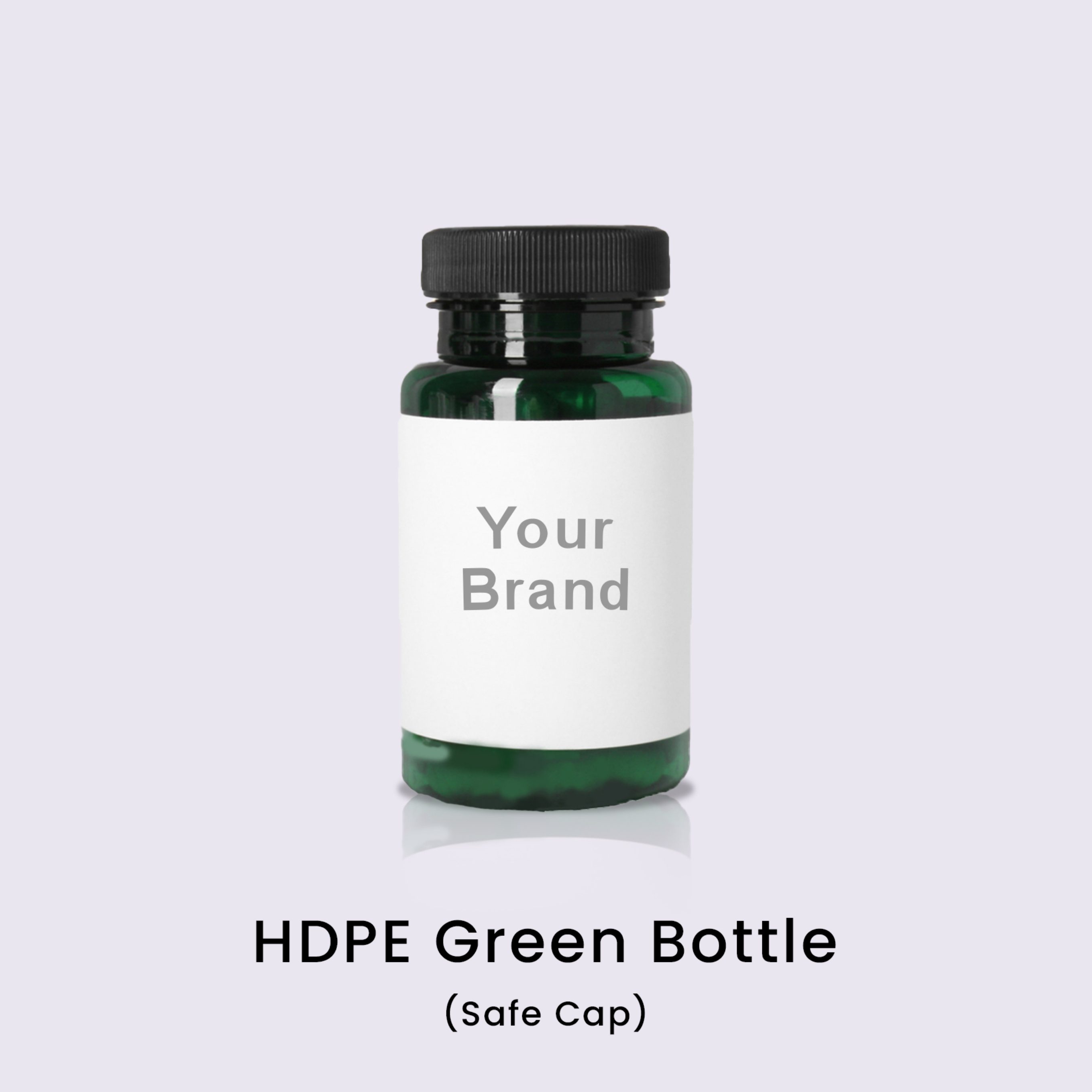 HDPE green bottle safe cap