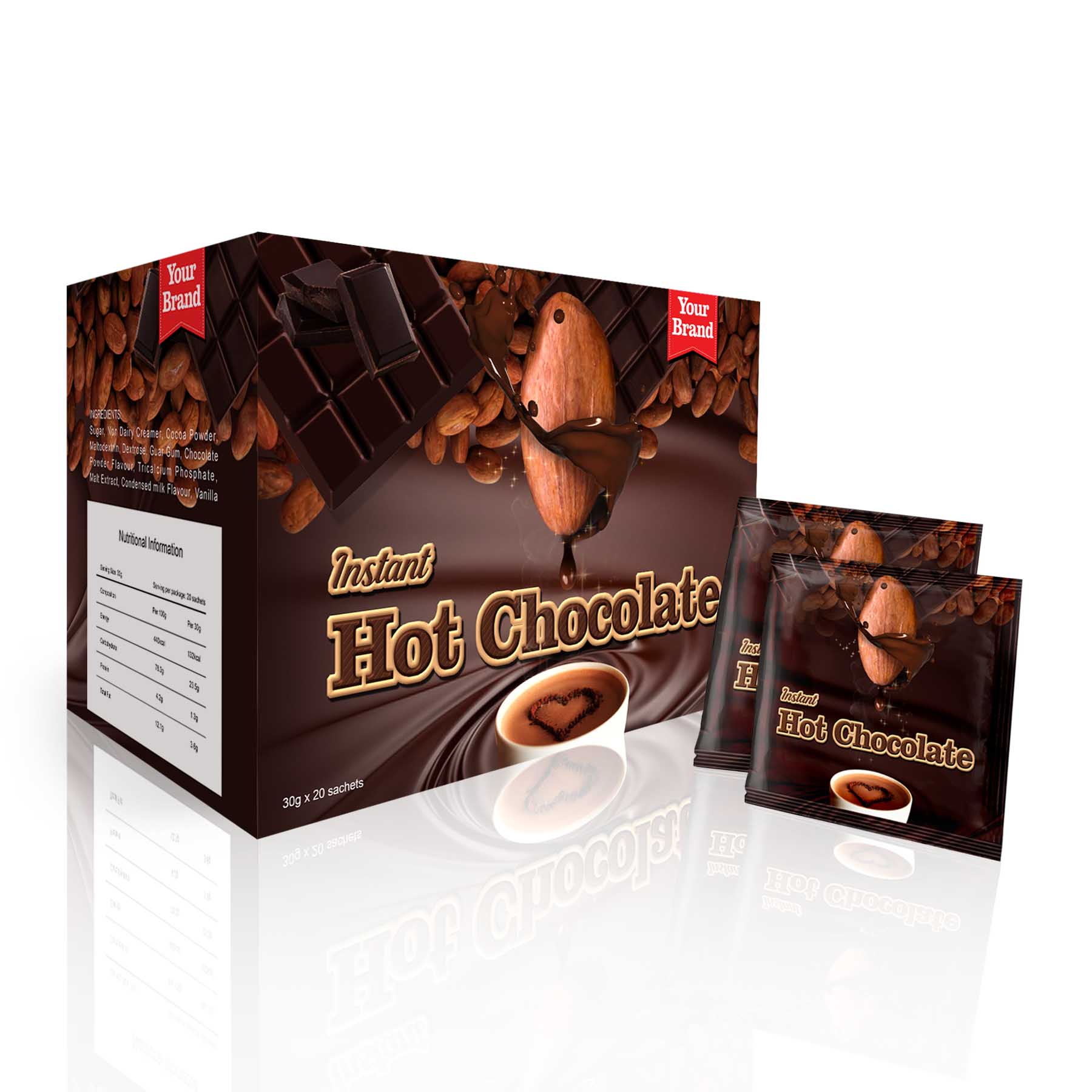 Instant Hot Chocolate - Food & Beverage product by Edmark Industries, ISO certified OEM manufacturer Malaysia
