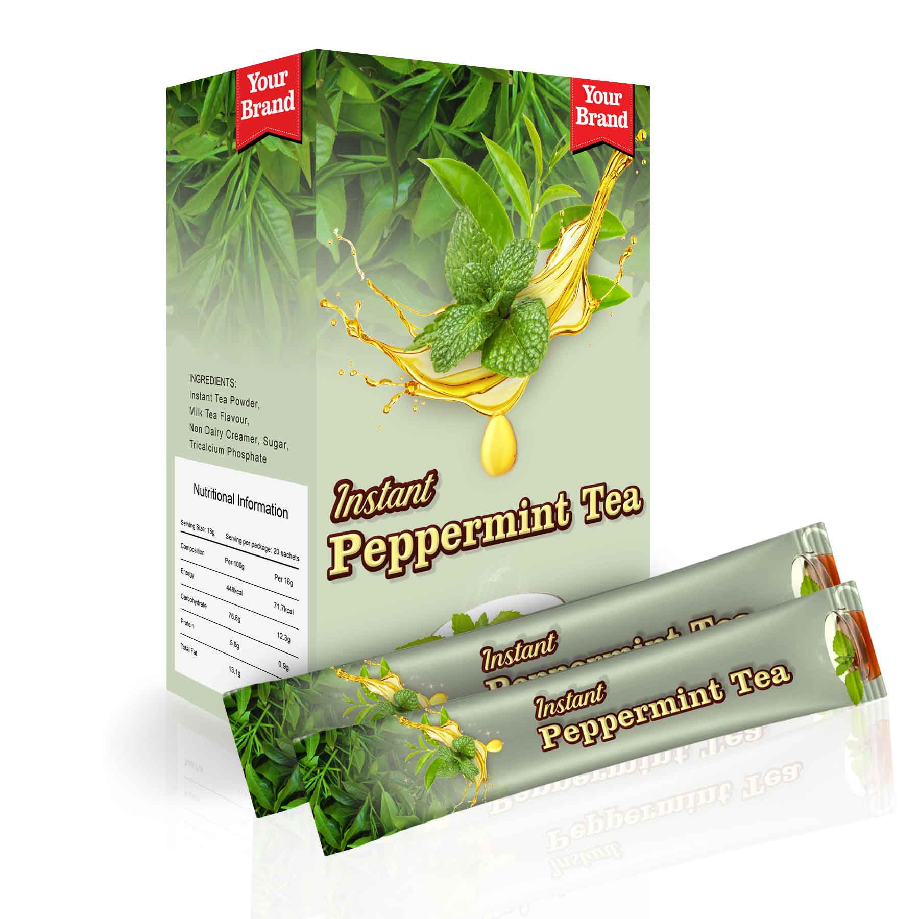 Instant Peppermint Tea - Food & Beverage product by Edmark Industries, ISO certified OEM manufacturer Malaysia