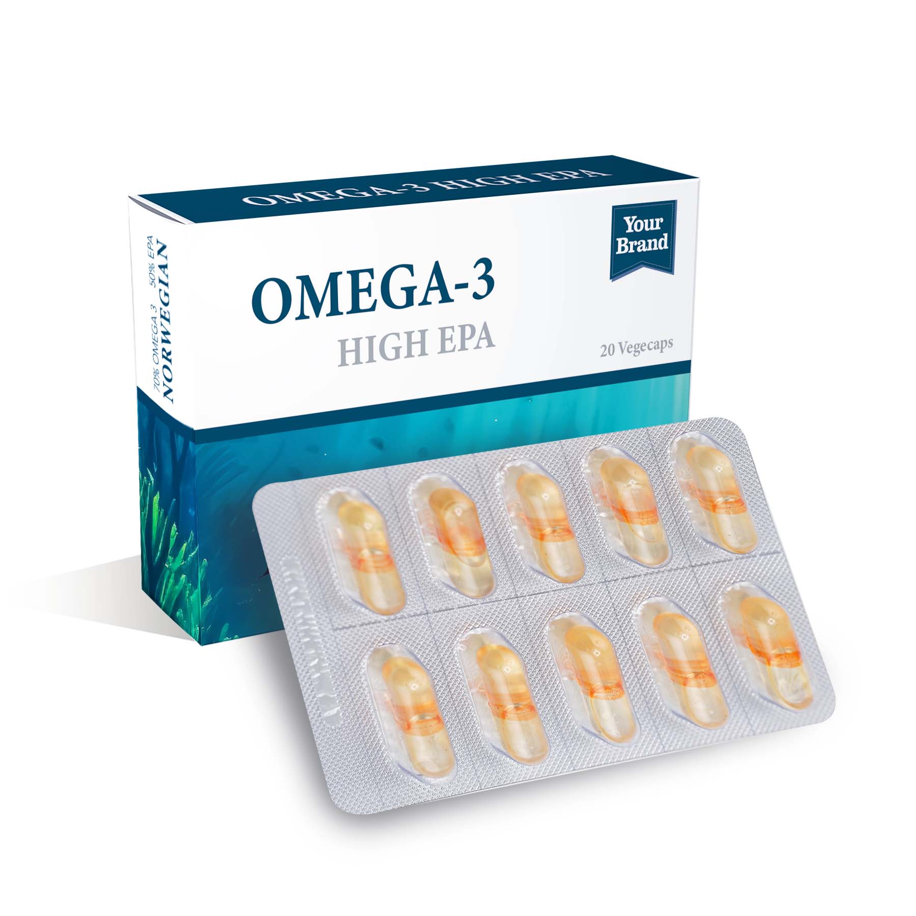 Omega 3 Fish Oil High EPA (Blister) - Health Supplement product by Edmark Industries, ISO certified OEM manufacturer Malaysia