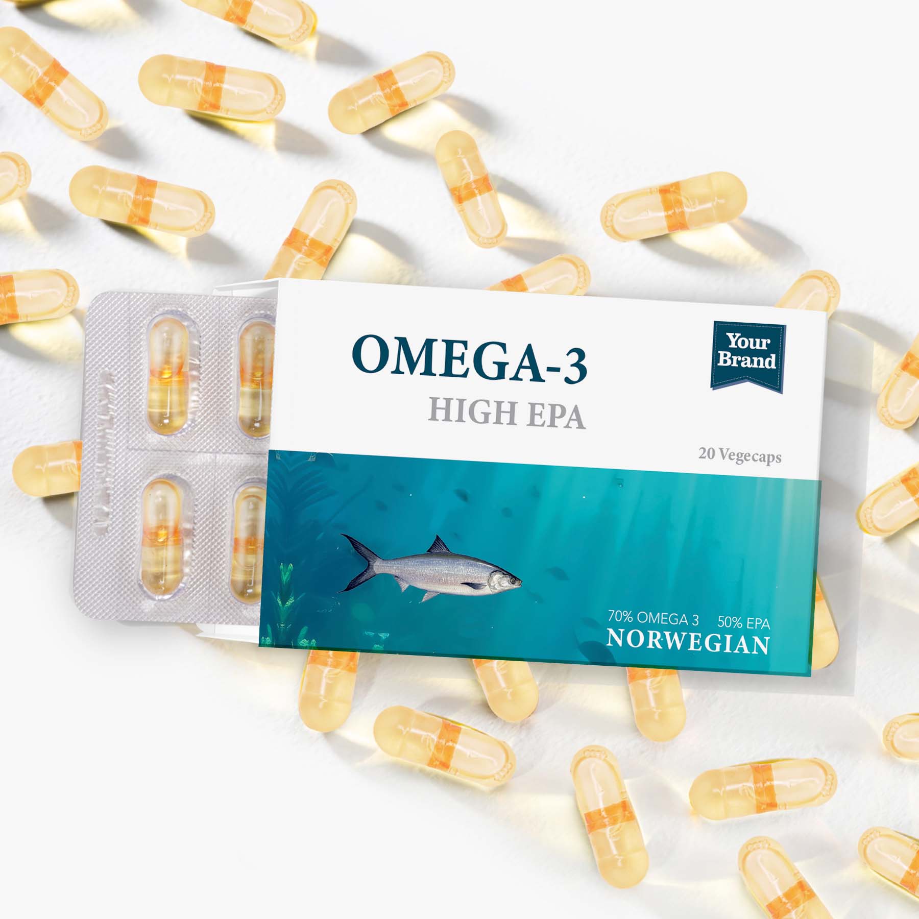 Omega 3 Fish Oil High EPA (Blister) - Gallery image 1 - Health Supplement OEM product by Edmark Industries