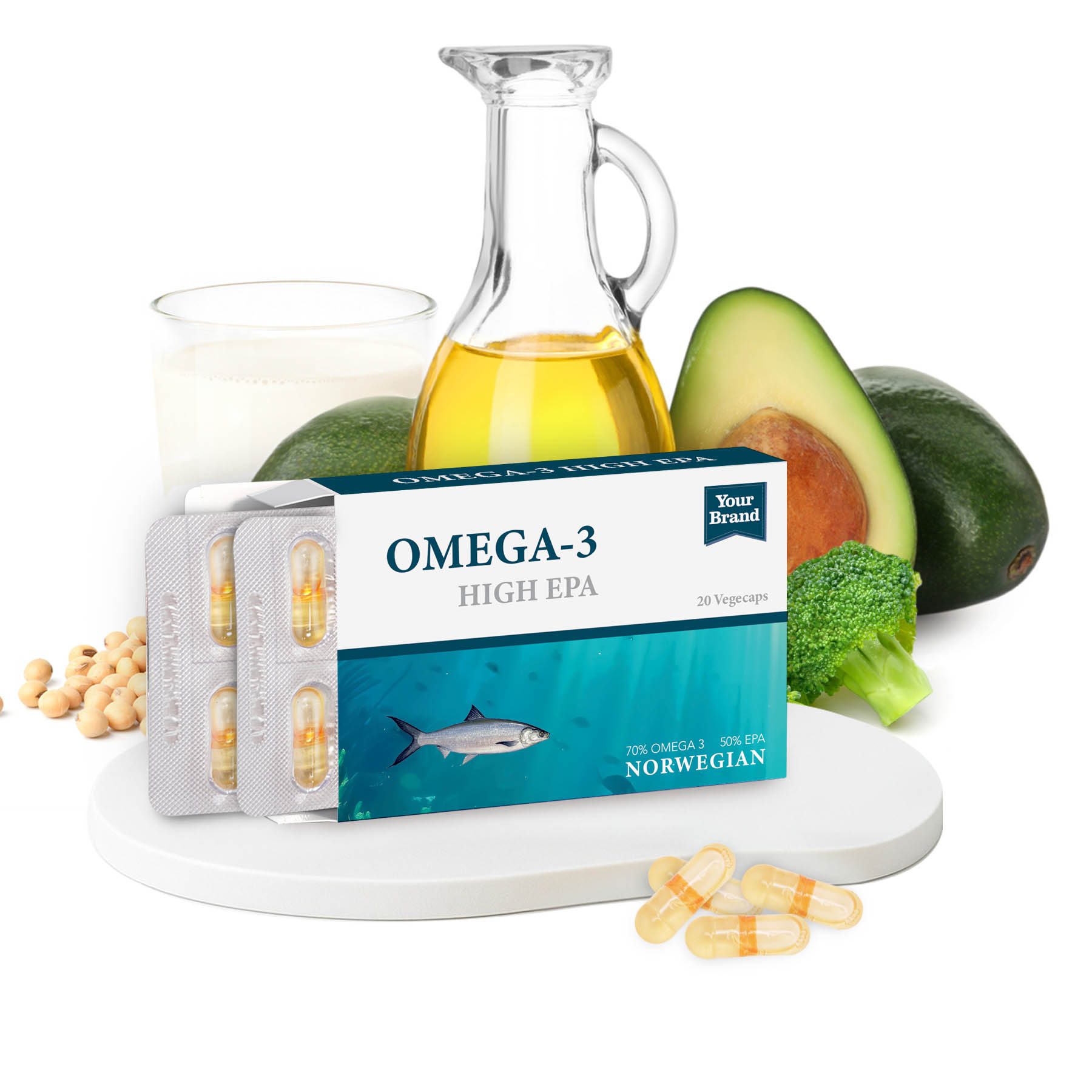 Omega 3 Fish Oil High EPA (Blister) - Gallery image 2 - Health Supplement OEM product by Edmark Industries
