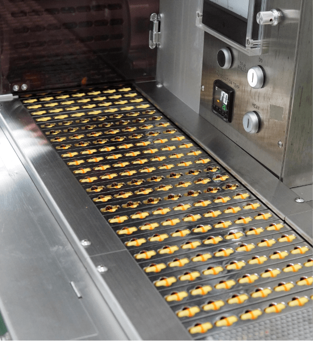 Automated capsule and liquid filling machine at Edmark Industries facility