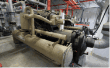 Chilled water pipework feeding the factory HVAC system