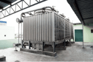 Outdoor cooling tower at the Edmark Industries manufacturing plant